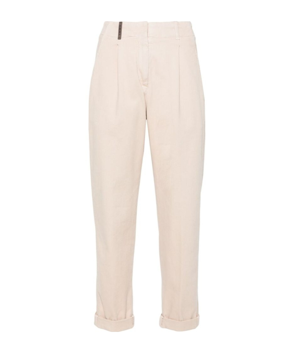 Peserico Bead-embellished Trousers In Neutral