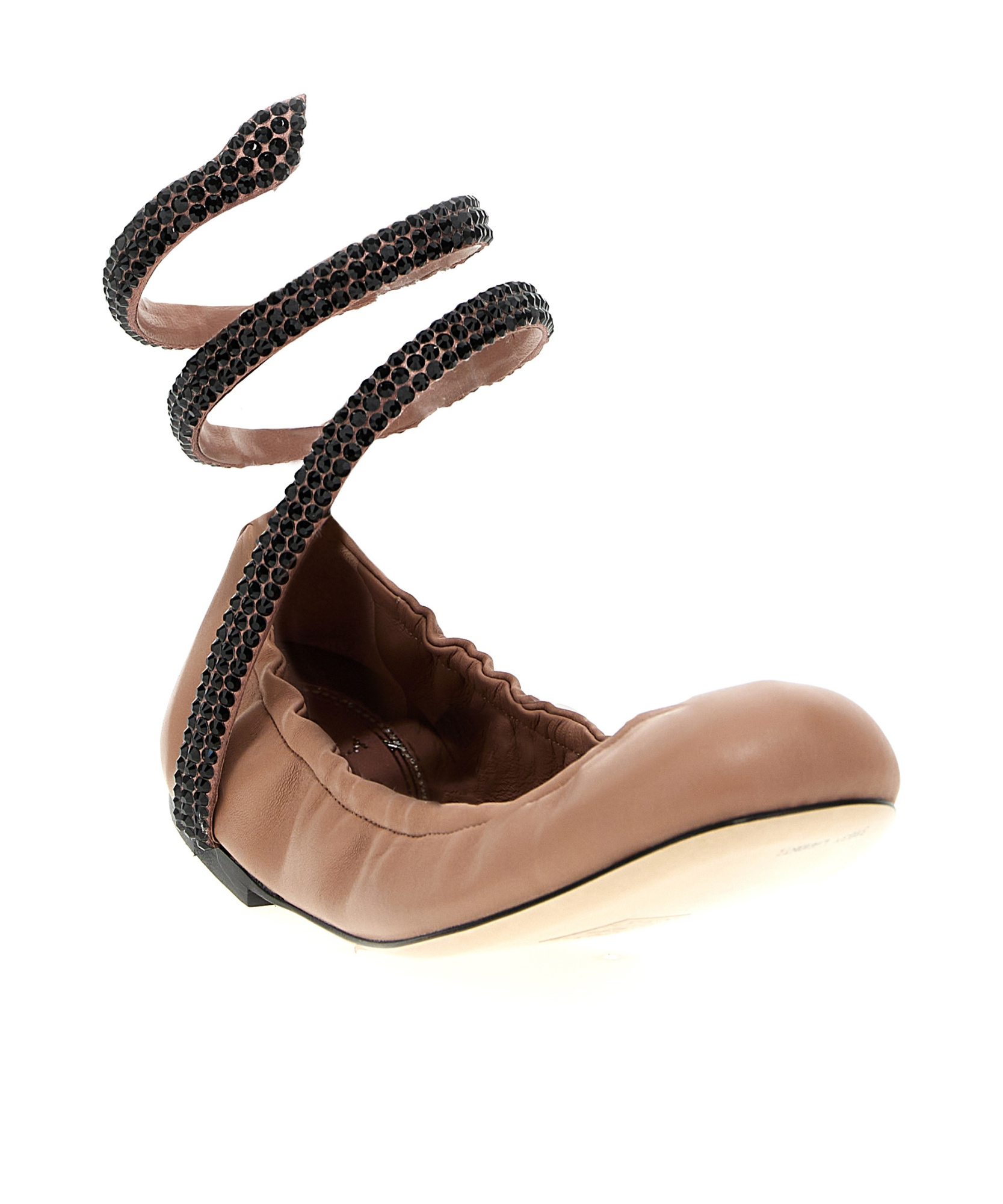 RENÉ CAOVILLA CLEO LEATHER BALLERINA SHOES 