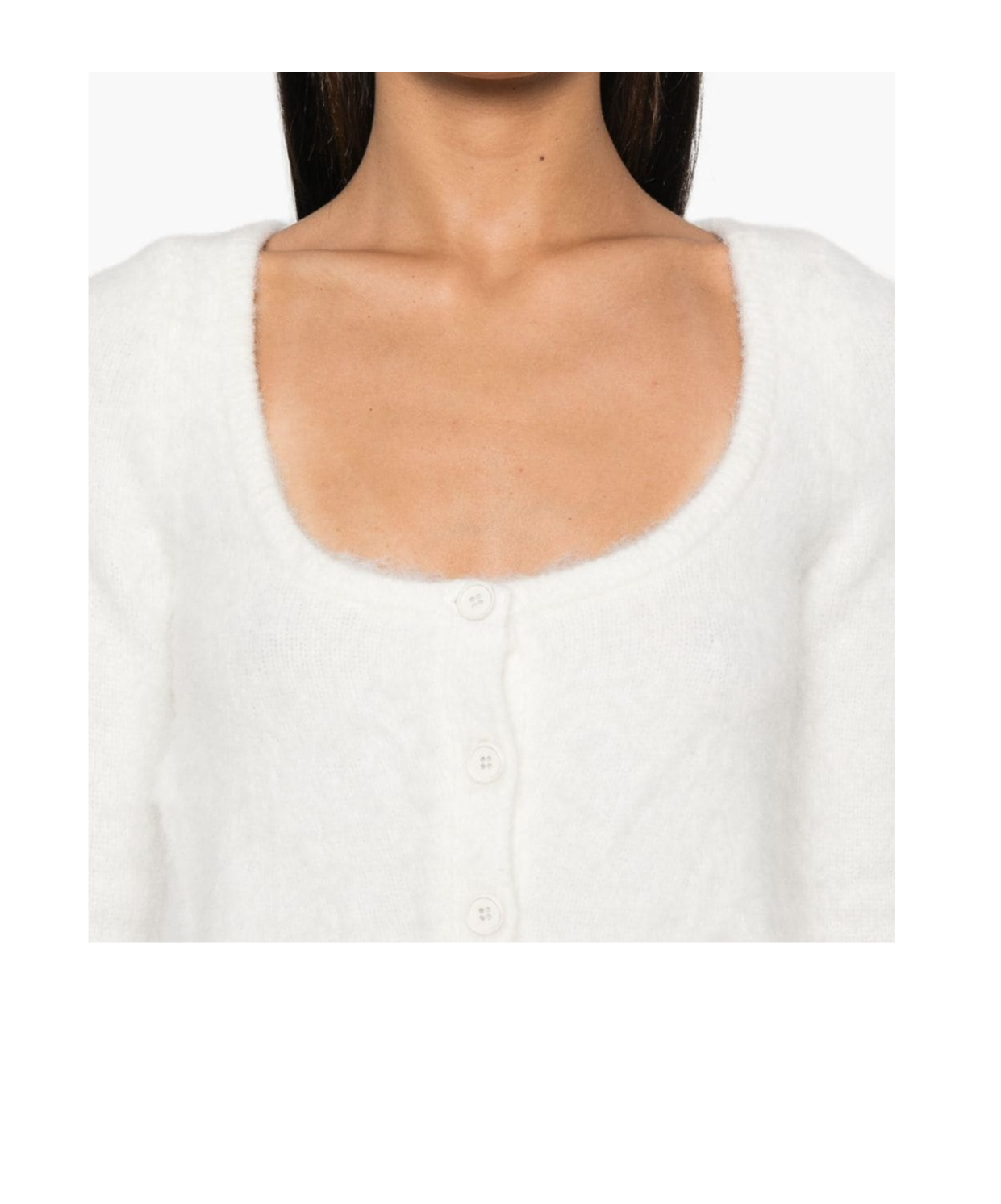 Shop Pinko Cropped Cardigan In White