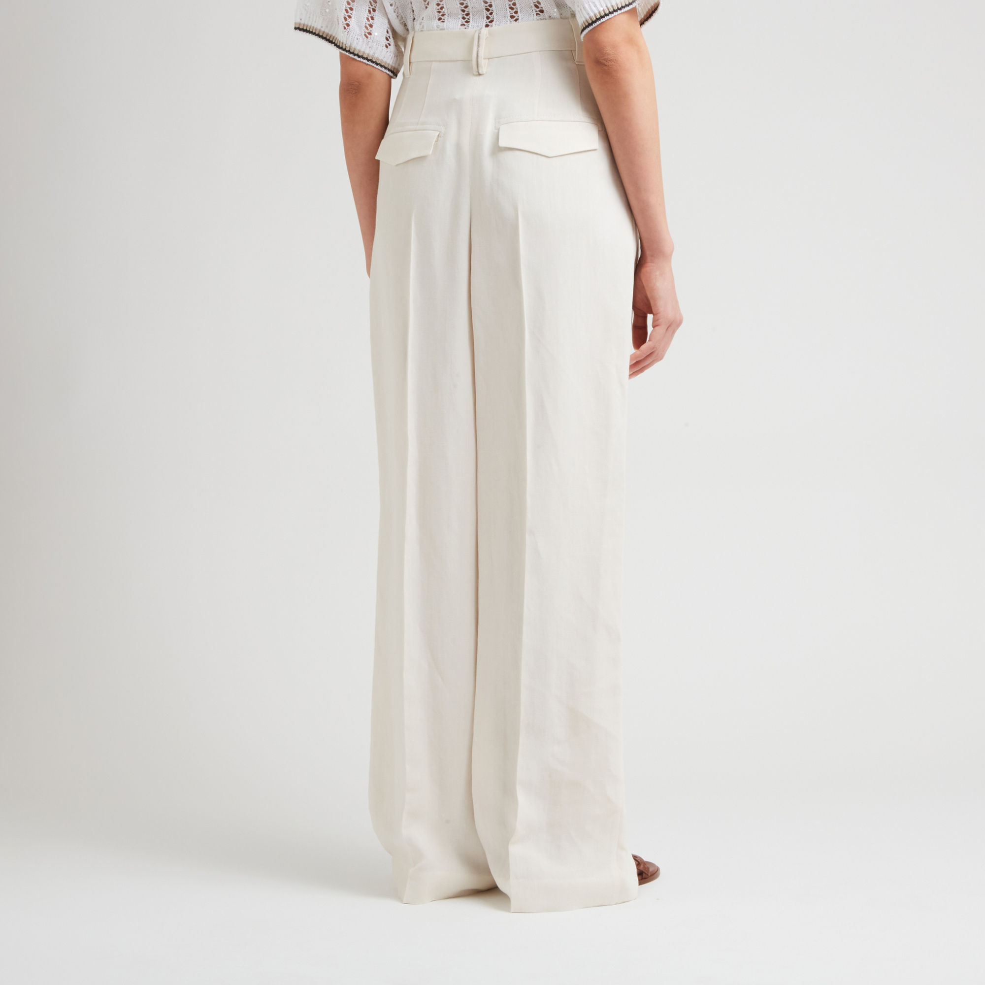 BRUNELLO CUCINELLI LINEN WIDE-LEG TROUSERS