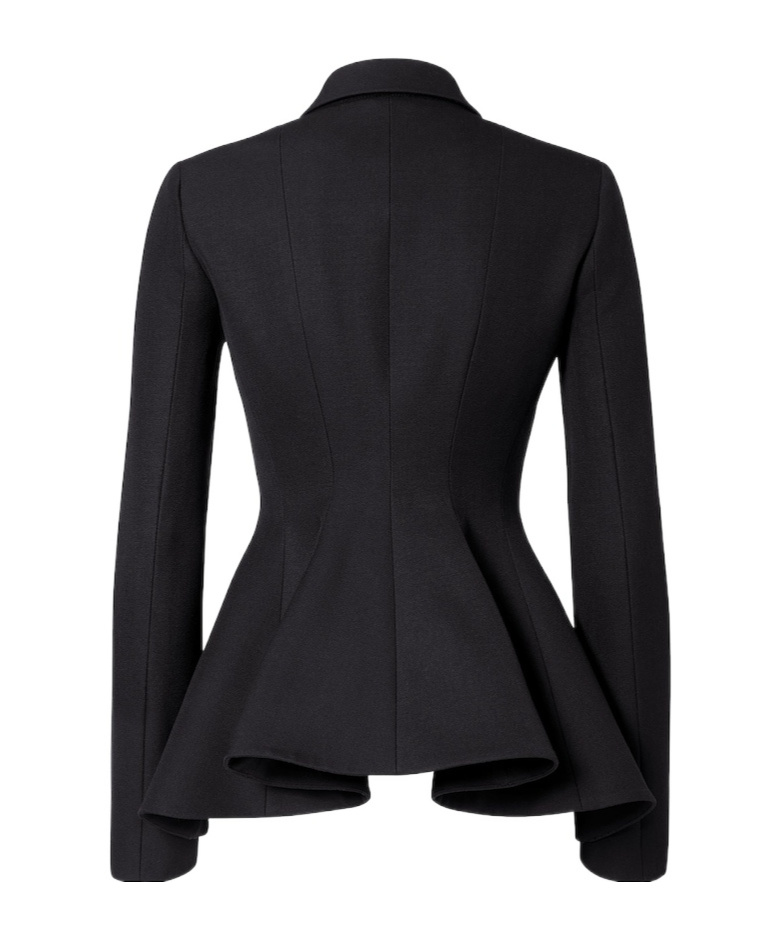 Fendi Grain-de-poudre Wool Jacket In Black