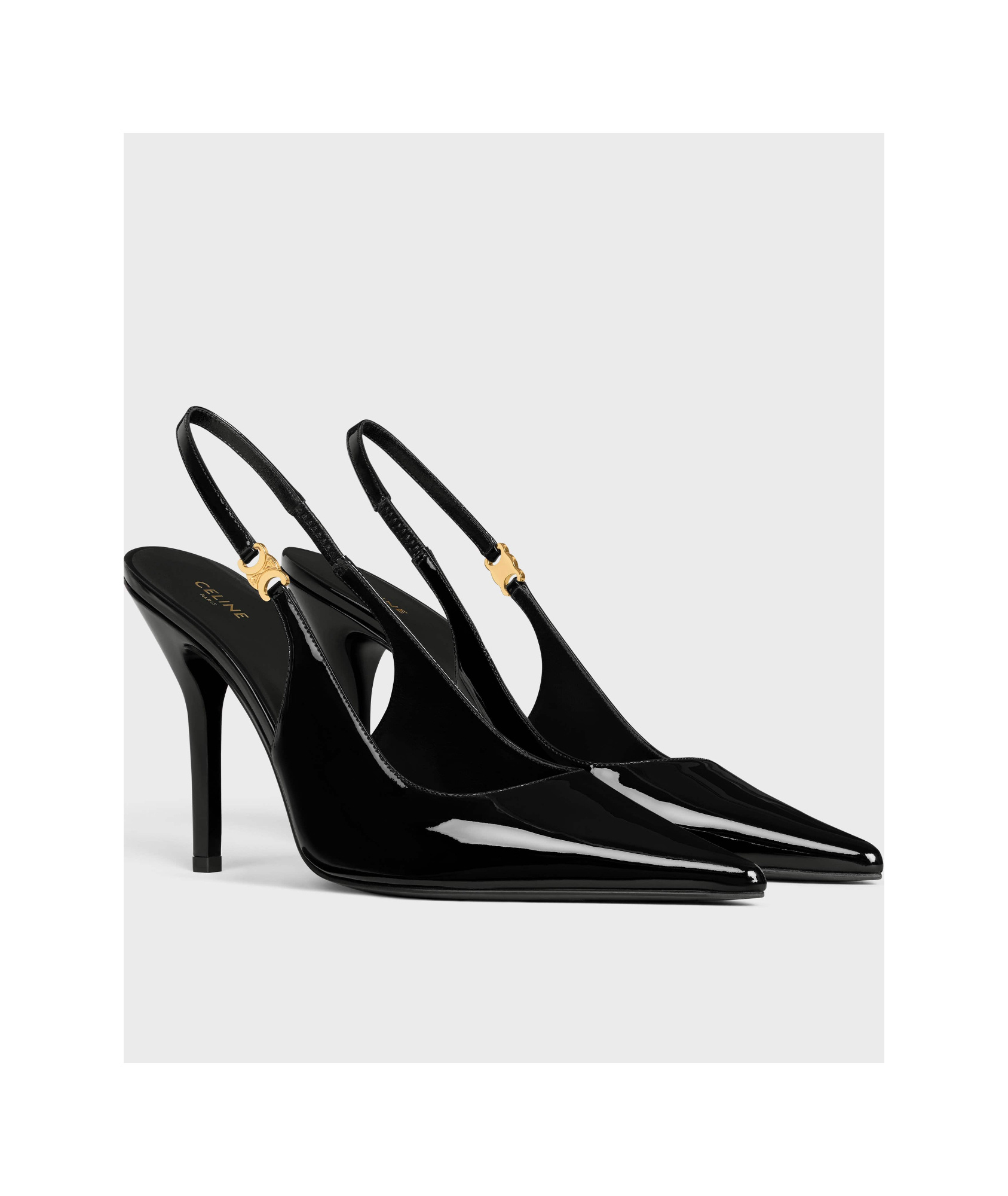 Celine Pointed High-heeled Sandals In Black