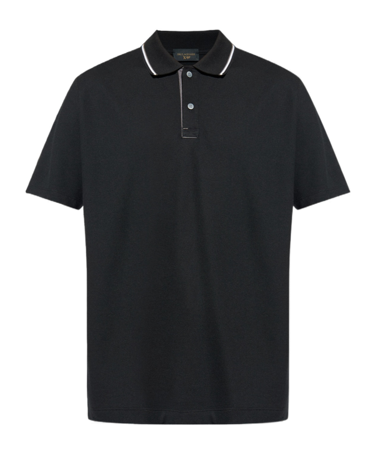 Paul & Shark Contrasting-trim Polo Shirt In Black