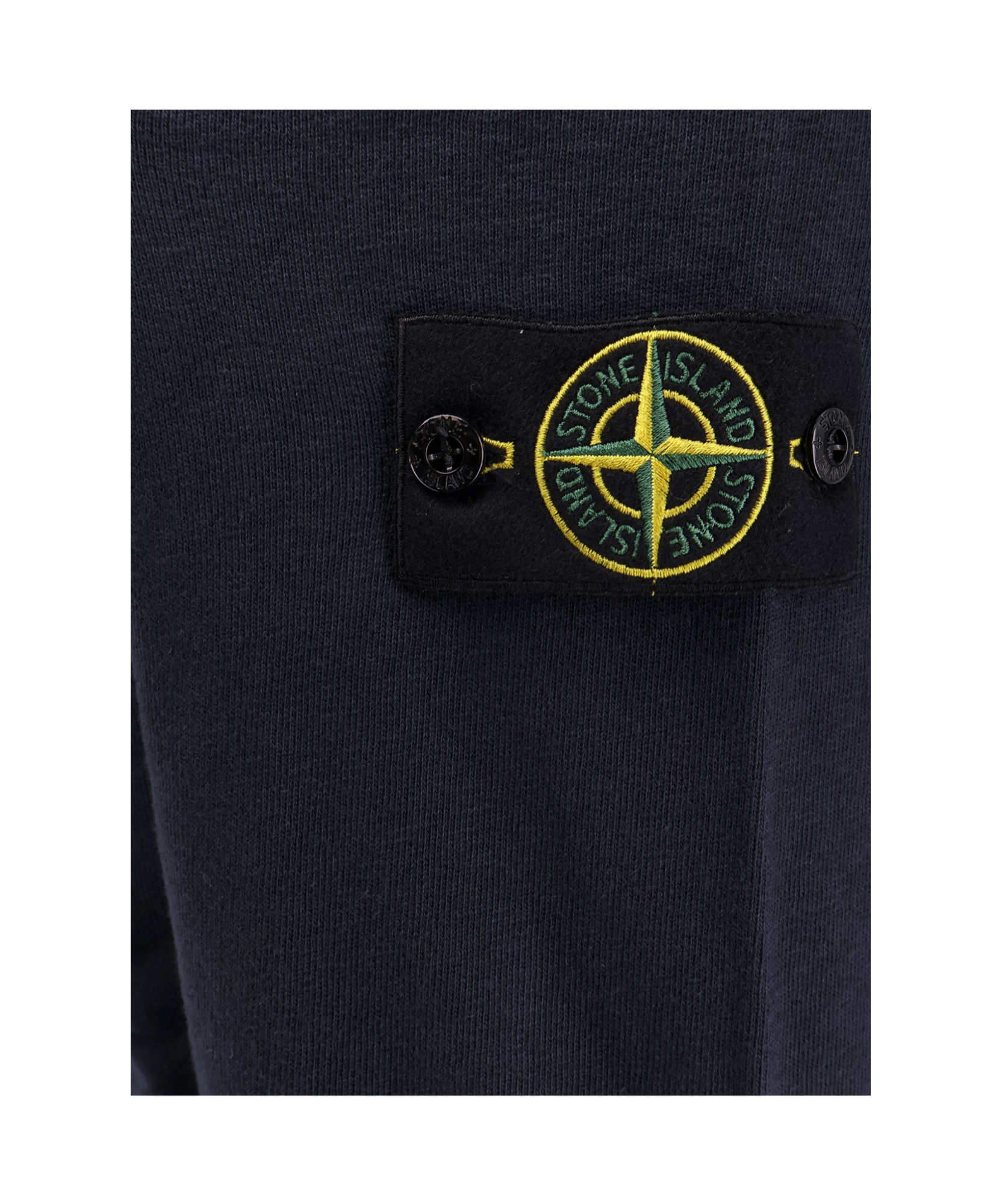Stone Island Cotton Sweatshirt With Iconic Logo Patch In Blue