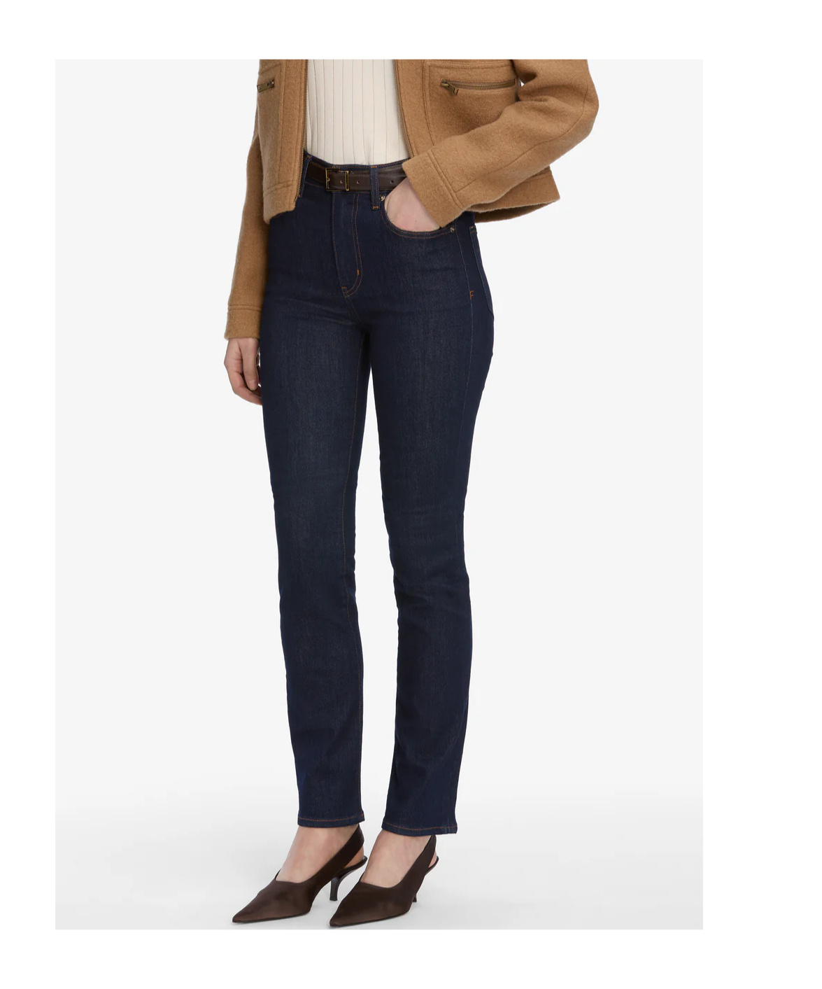 Frame High-waisted Straight-leg Jeans In Black