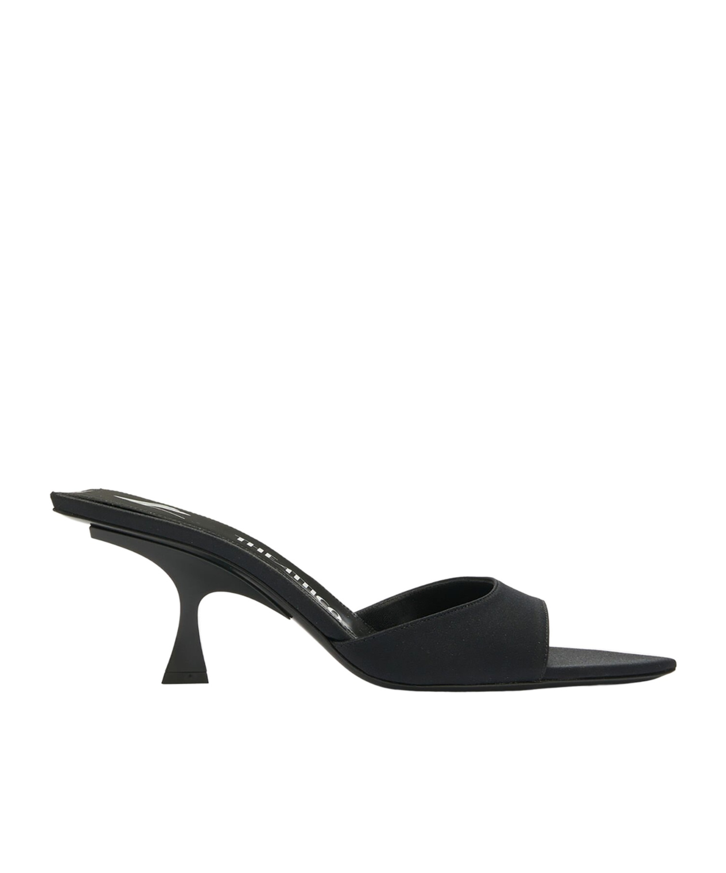 Attico Kitten Heel Open Toe Single Strap Mules In Black