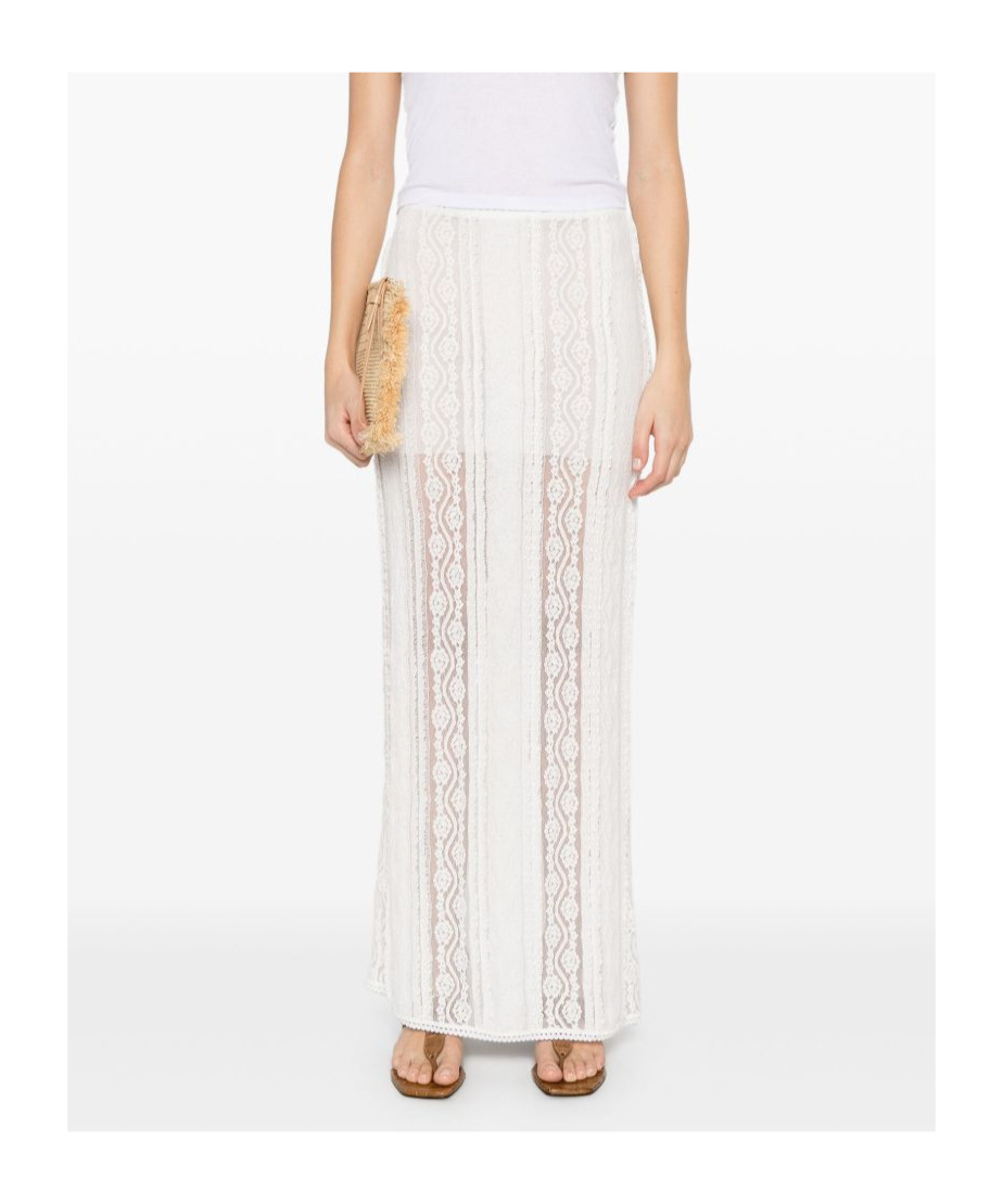 Shop Charo Ruiz Elastic Waist Skirt In Apatewhite