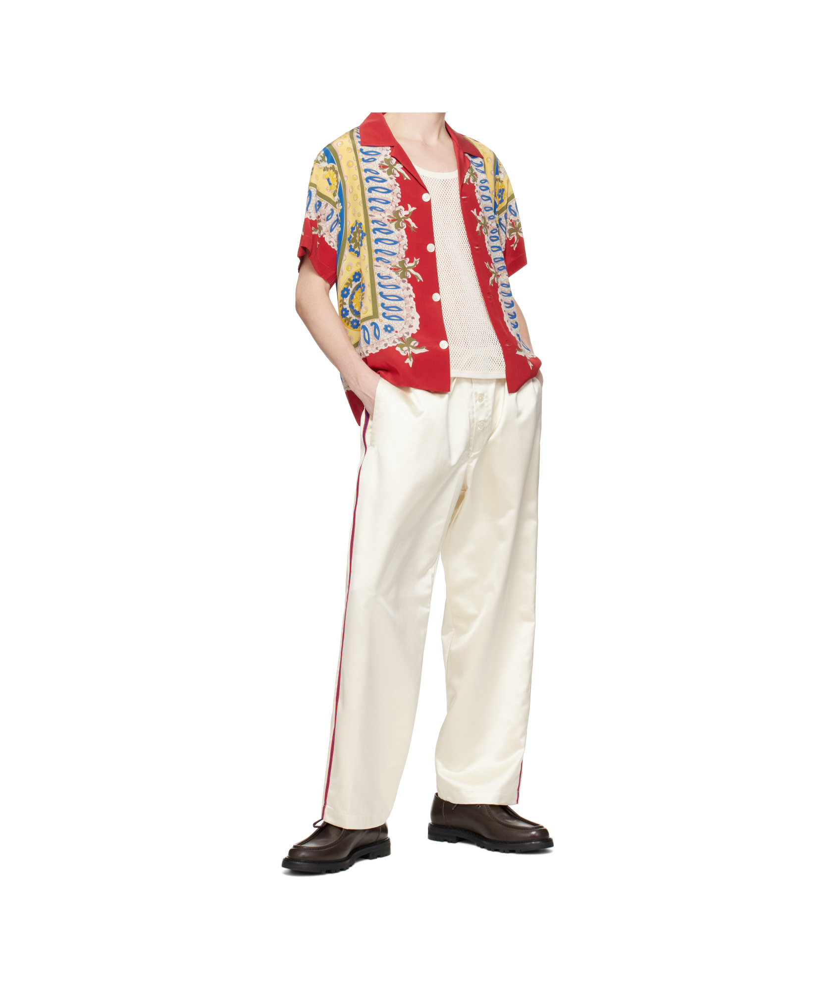 Bode Mens Bricolage Short-sleeve Silk Shirt In Multicolor