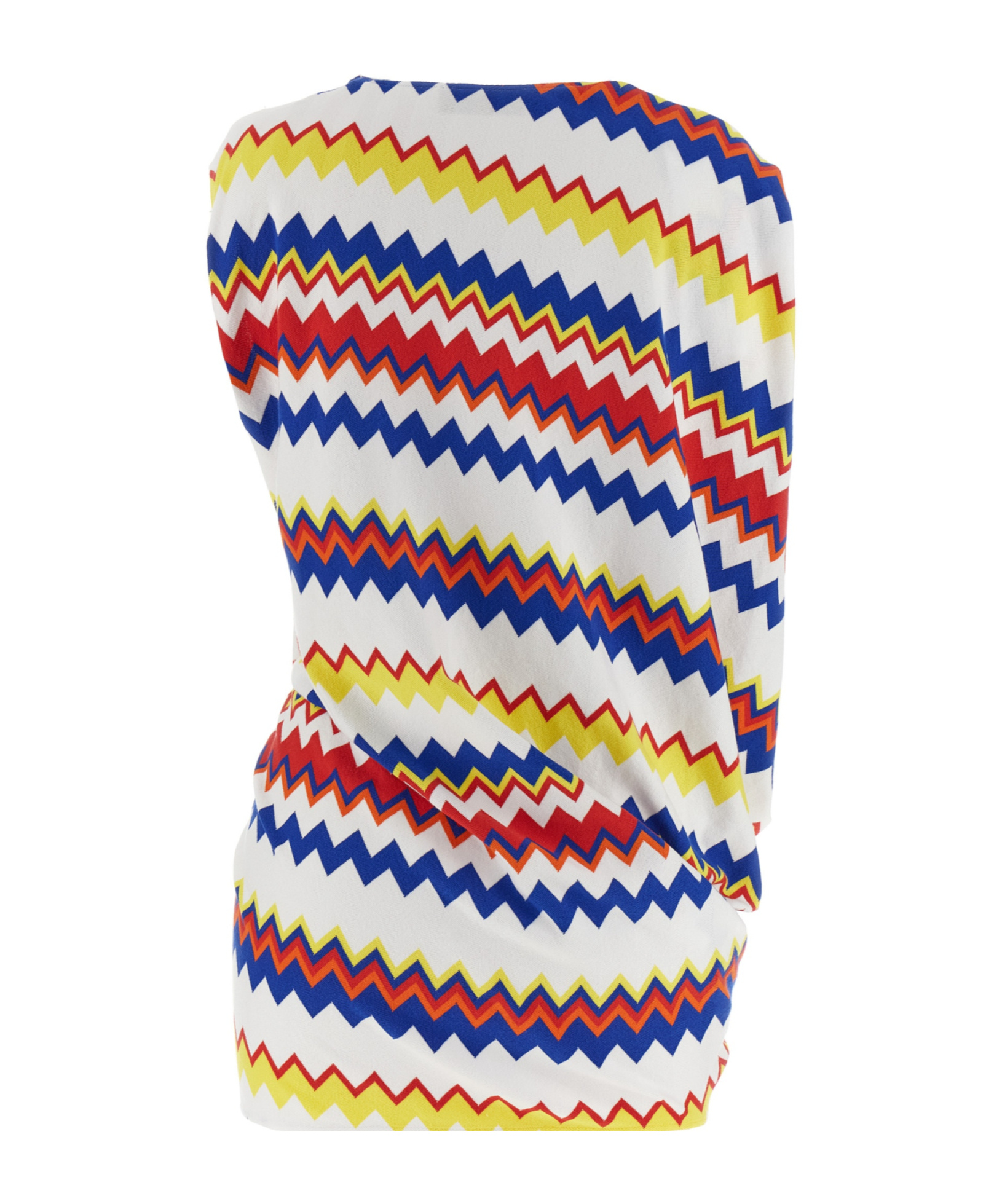 Missoni Peplum Top With Vibrant Zigzag Pattern In Multi