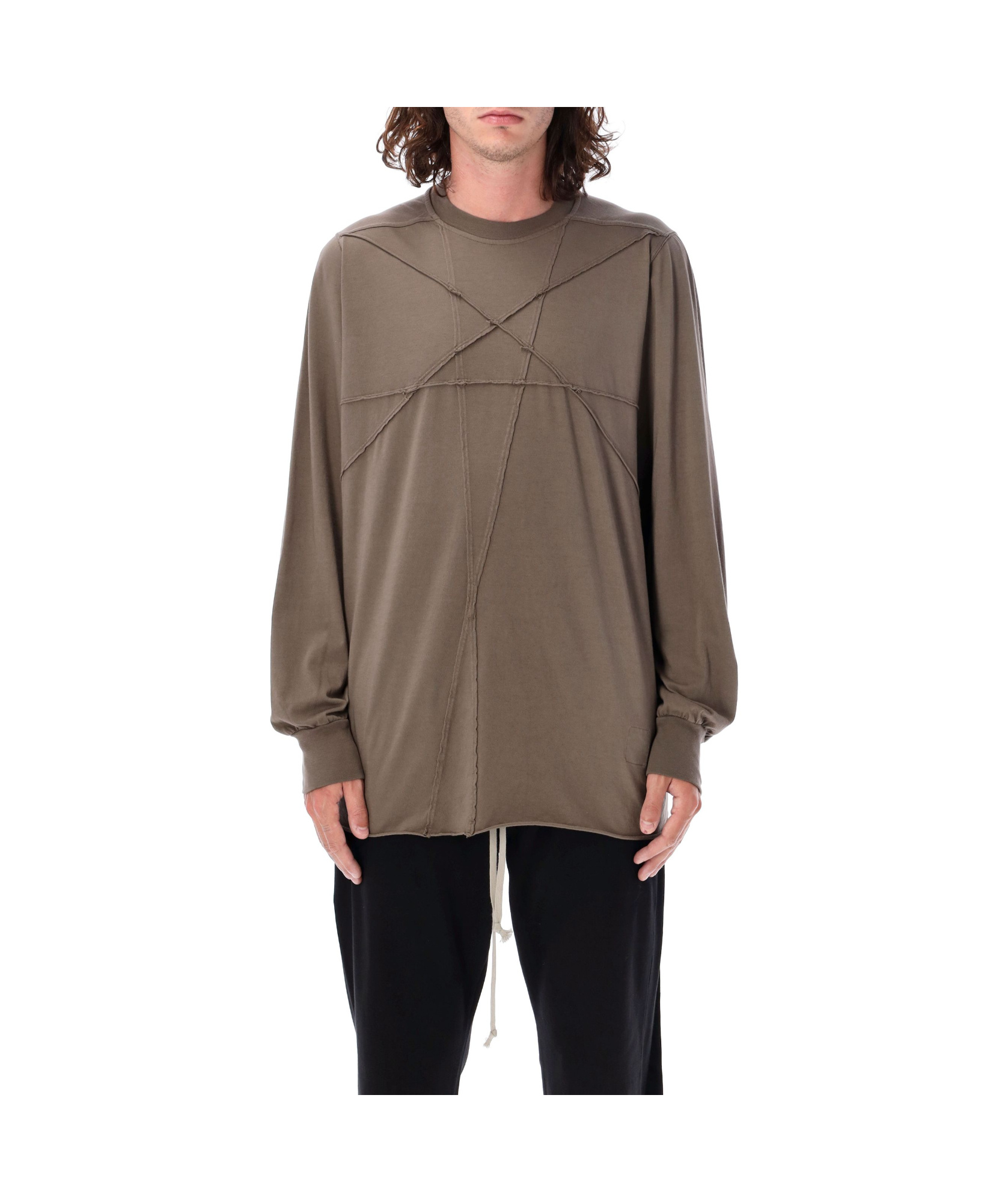 Rick Owens Drkshdw Jumbo Ls T-shirt In Brown