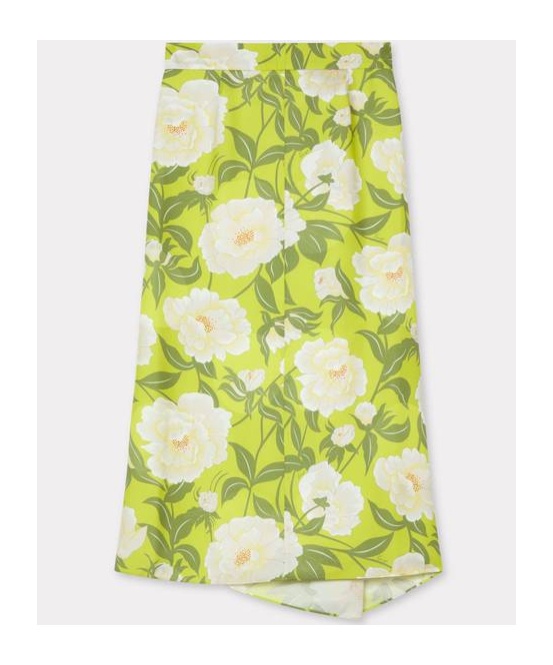 Kenzo ' Peonies' Midi Skirt In Multi