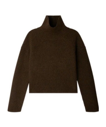 Soeur Womens Chocolat William High-neck Merino-wool Jumper In Brown