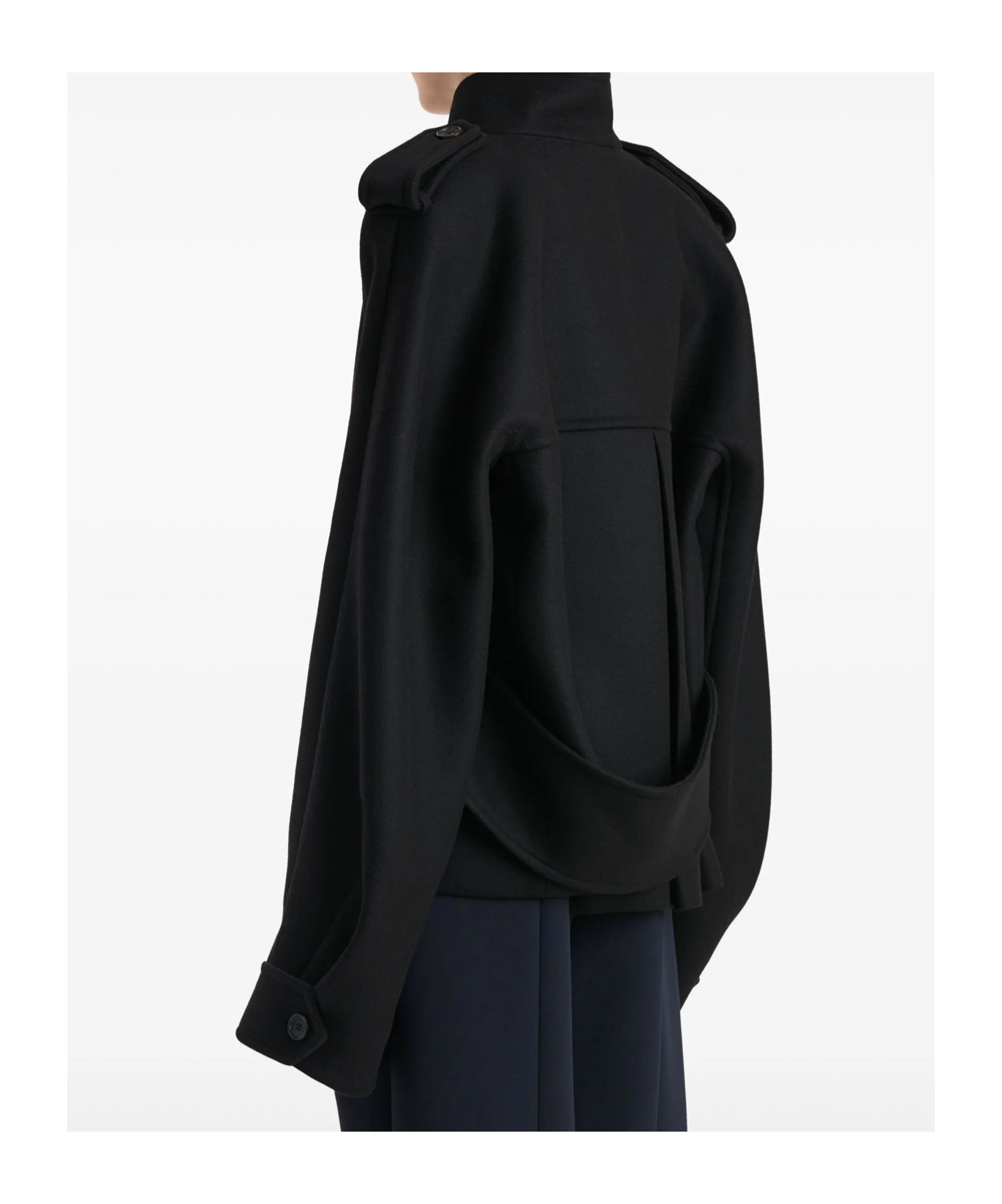 Khaite Long-sleeved Stand-up Collar Jacket In Black