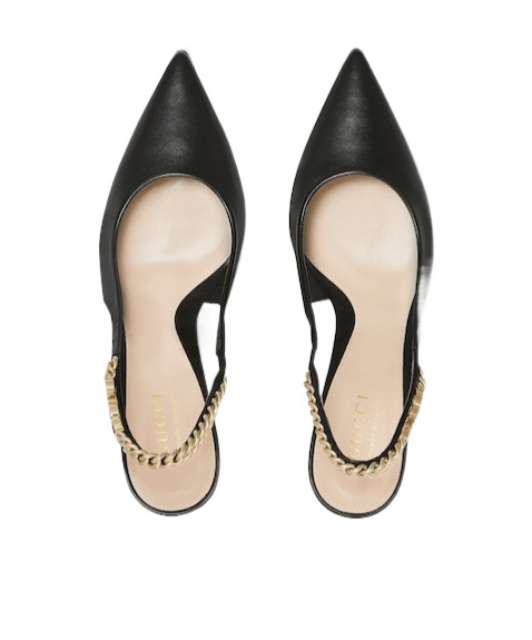 Shop Gucci Signoria Slingback Pump In Black