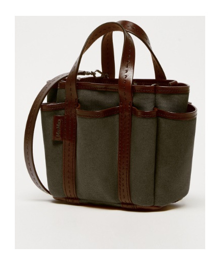 Max Mara Canvas And Leather Giardiniera Mini Tote Bag In Brown