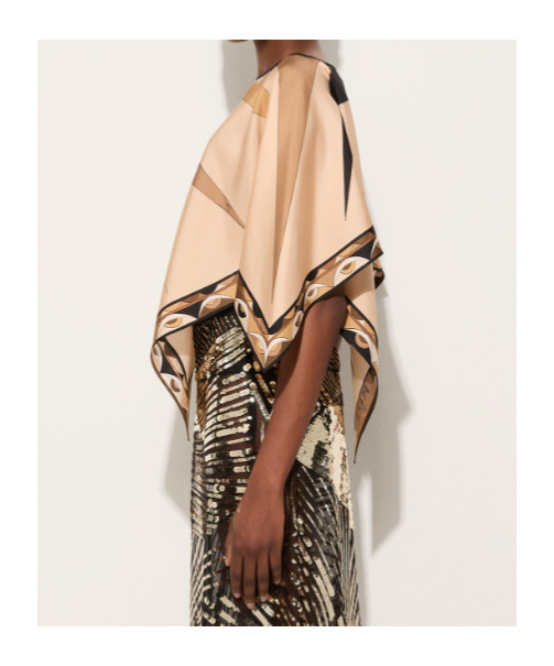 Pucci Hawaii Print Kaftan Top In Brown