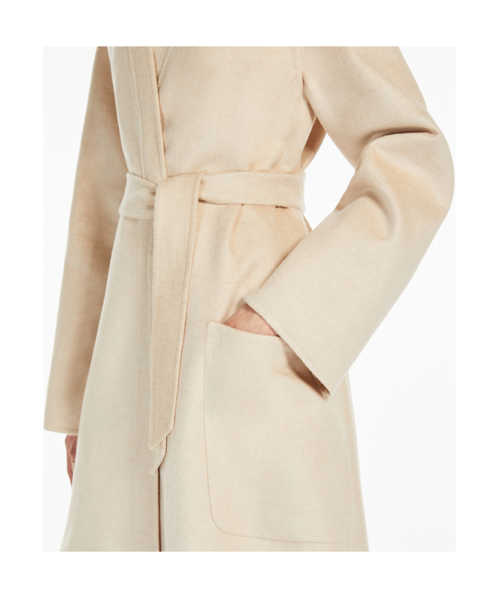 Max Mara Long-sleeved Coat In Nude