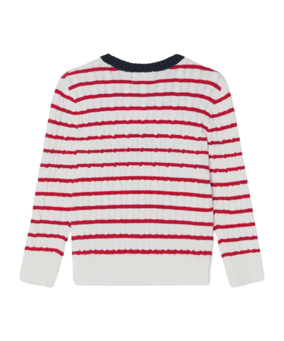 Polo Ralph Lauren Striped Cable-knit Jumper In White