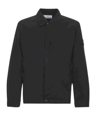 Stone Island Water Repellent Compact Canvas Jacket In Black