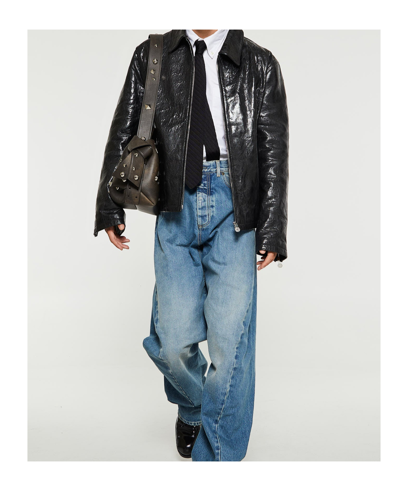 Shop Acne Studios Zip-up Leather Jacket In Black