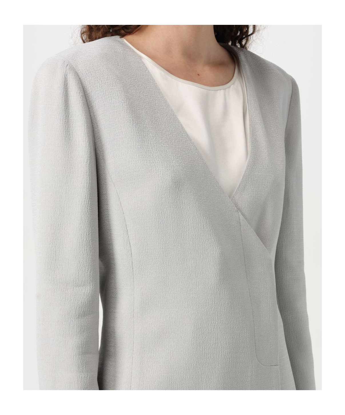 Emporio Armani Long Sleeve Jacket In White