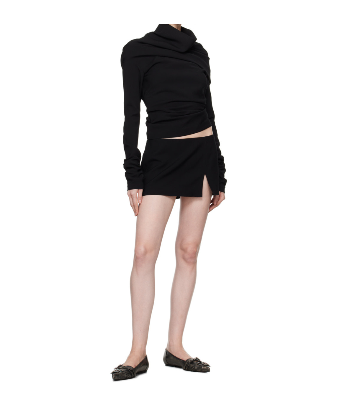 Acne Studios Black Layered Turtleneck In Black