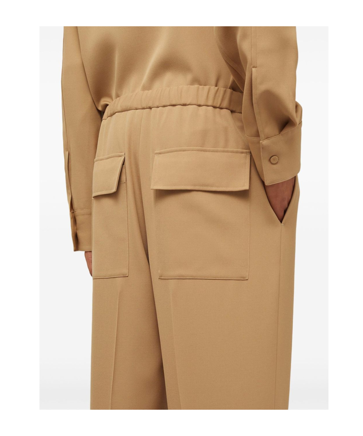 Jil Sander Elasticated-waist Tapered Trousers In Nude