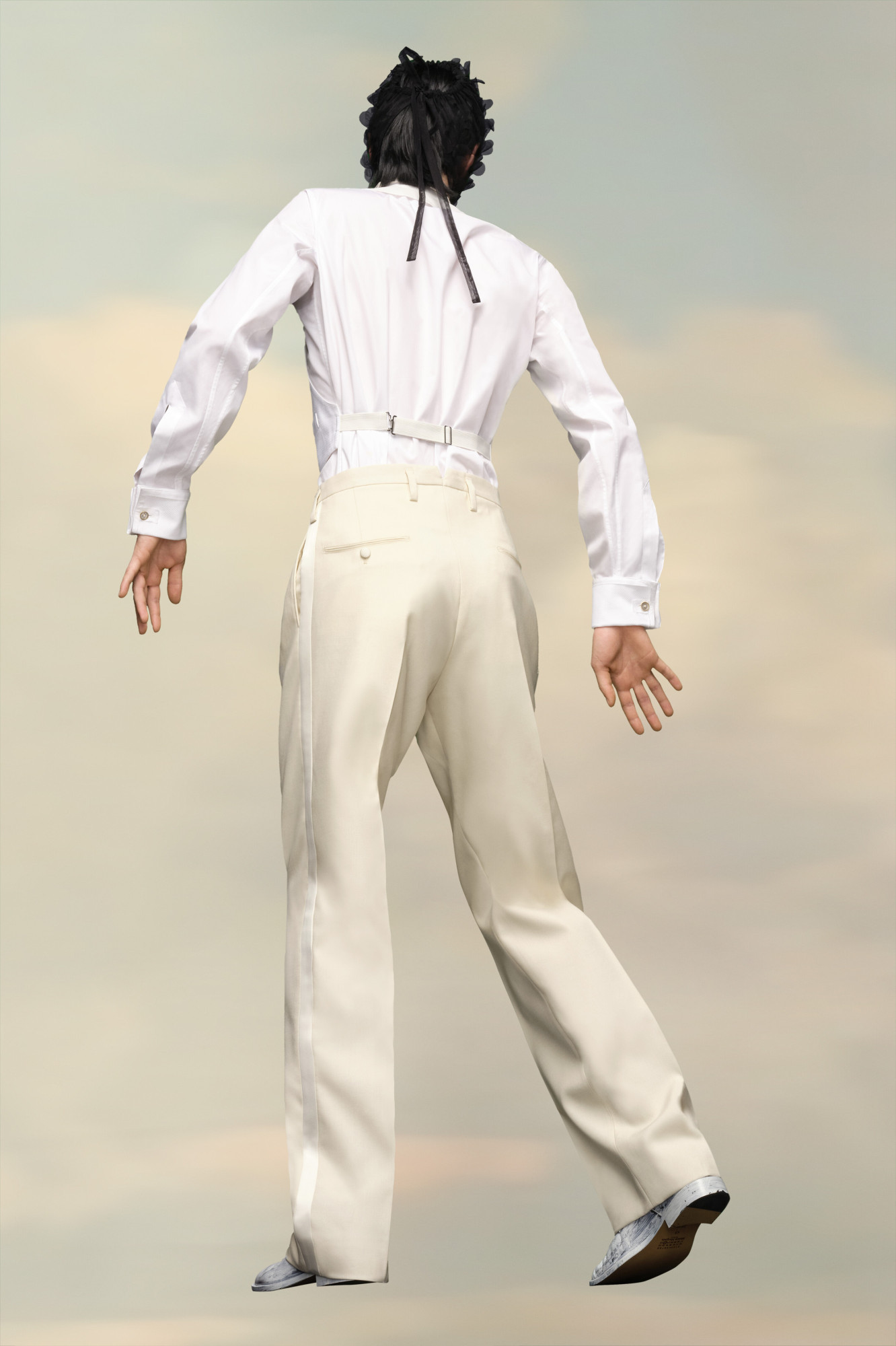Maison Margiela Belt-loop Casual Pants In White