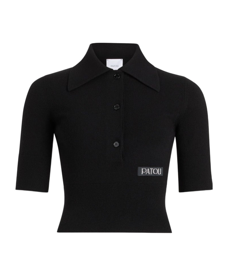 Patou Wool And Cashmere Polo Shirt In Black
