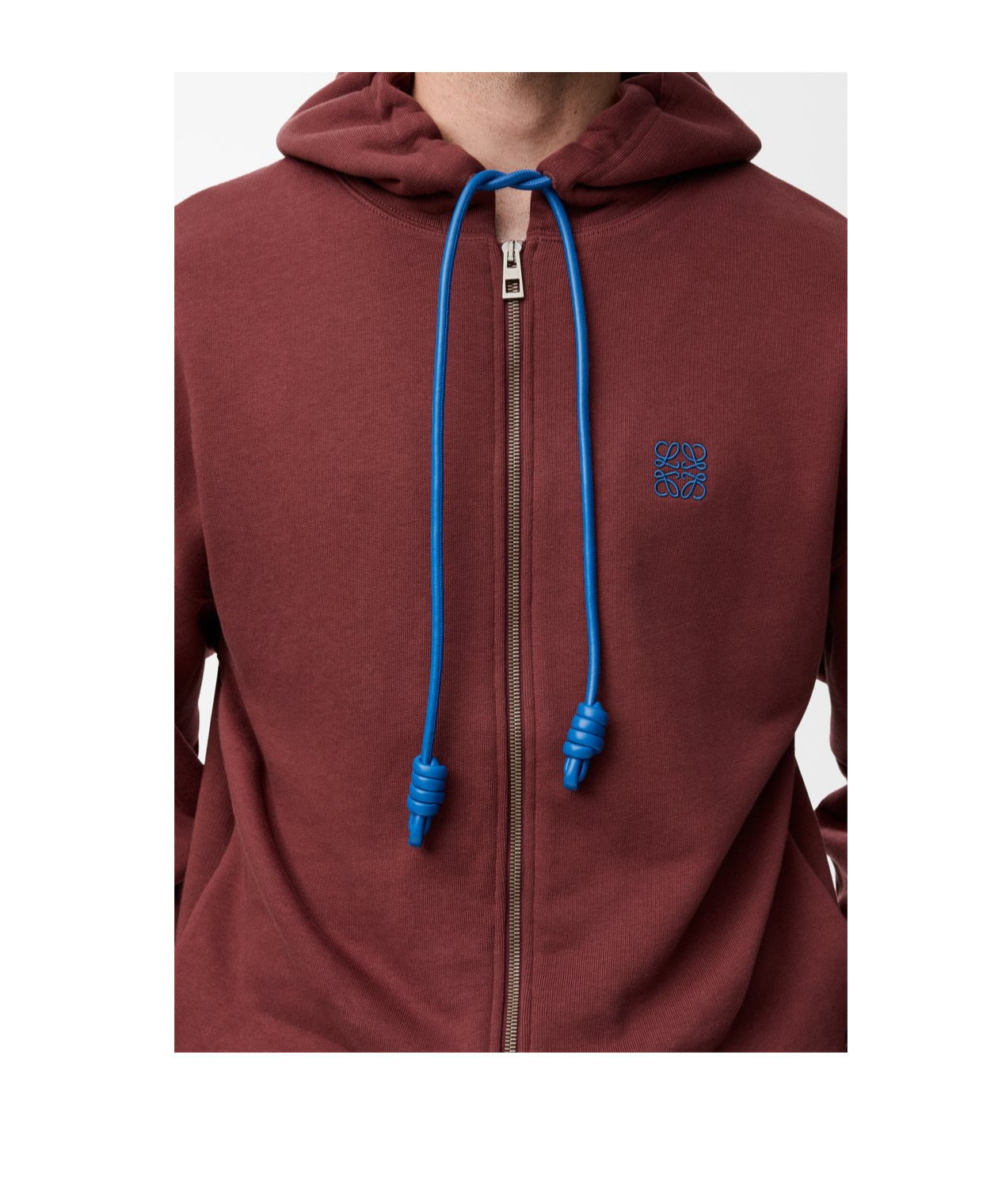 Loewe Cotton-blend Anagram Hoodie In Brown