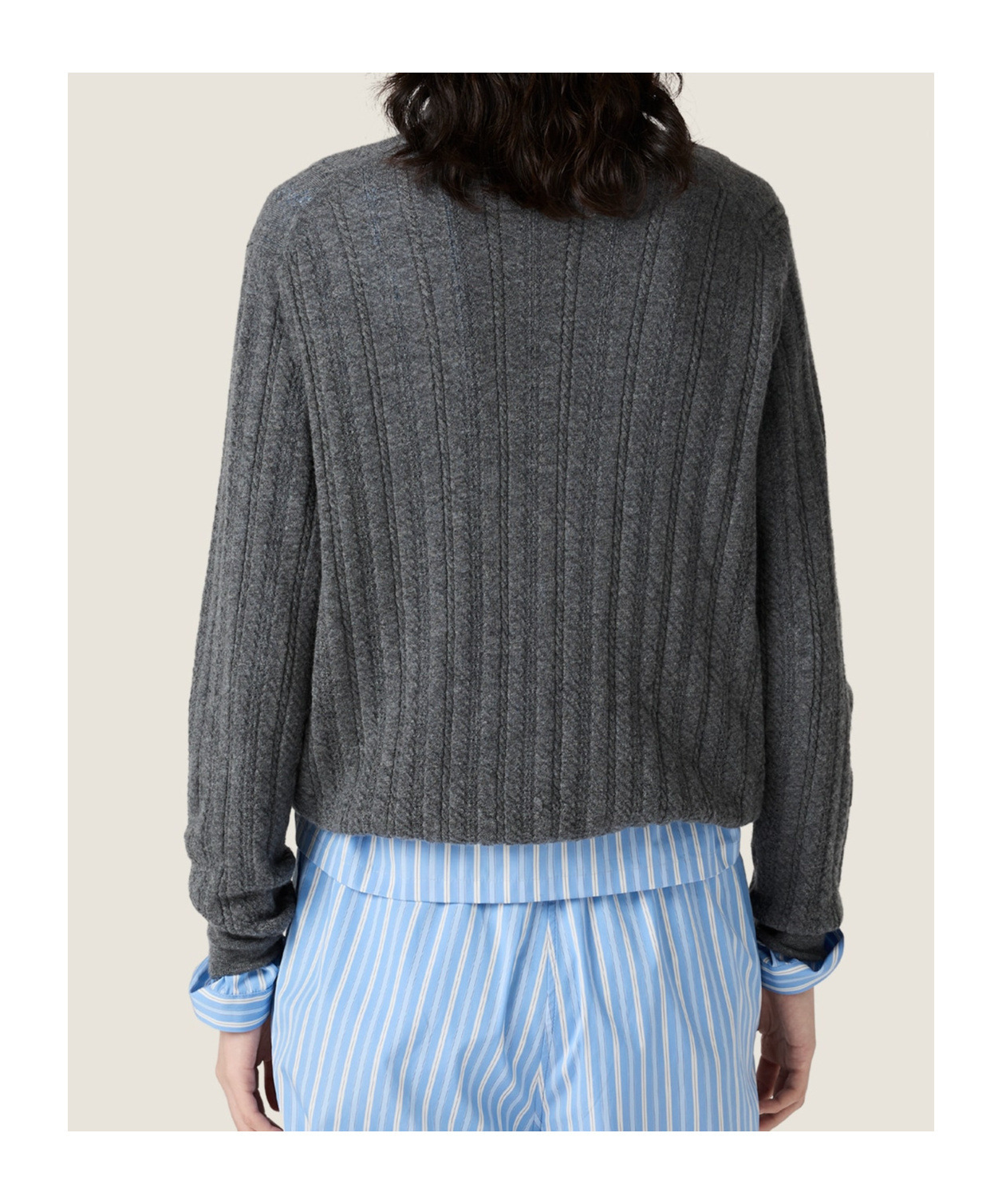 Miu Miu Cashmere Polo Sweater In Gray