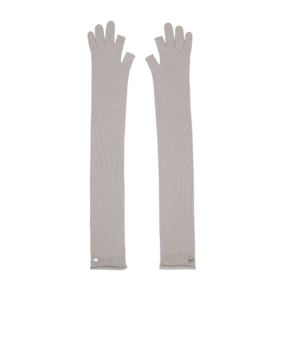 Rick Owens Gray Concordians Rasato Knit Opera Gloves In Gray