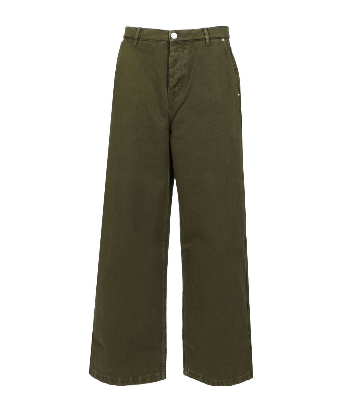 Shop Ami Alexandre Mattiussi Ami Wide Leg Jeans In Green