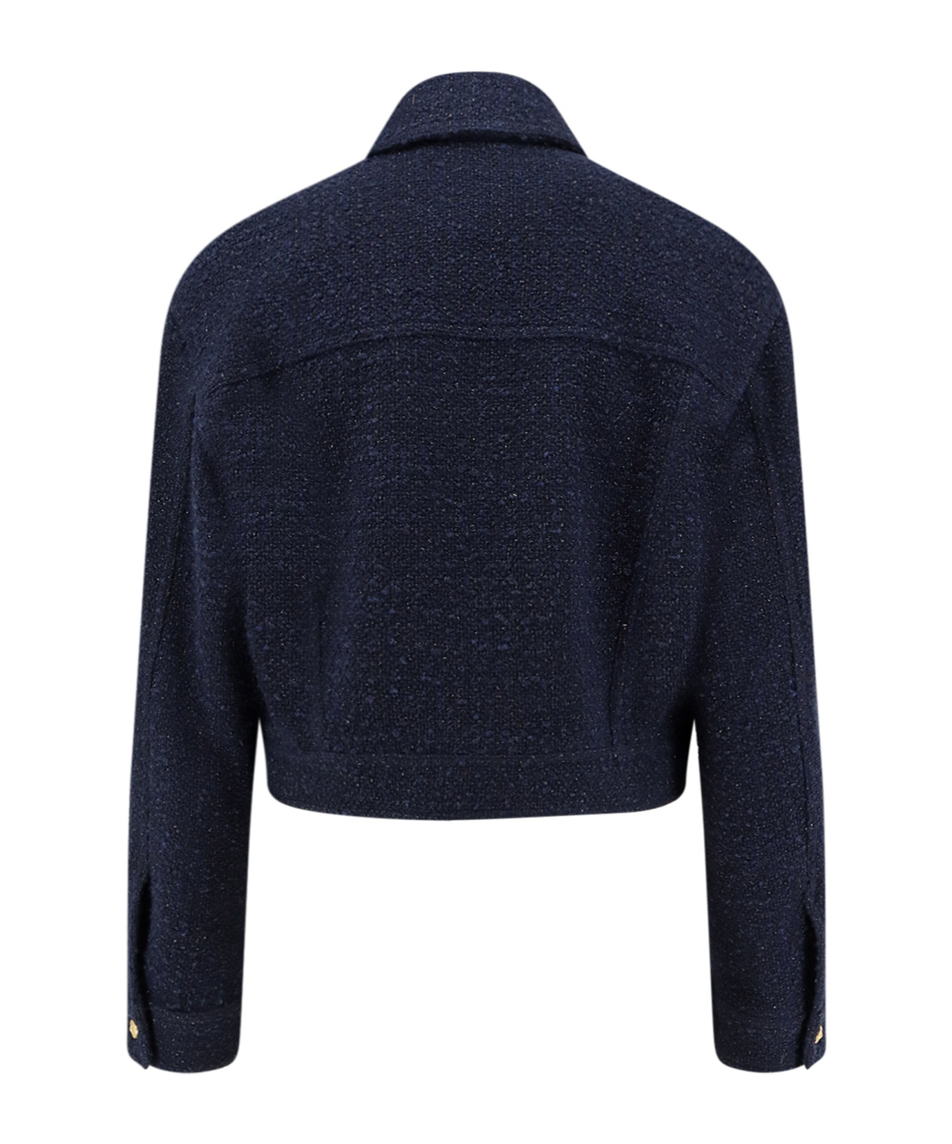 Pinko Lurex Effect Jacket Flap Pockets In Blue