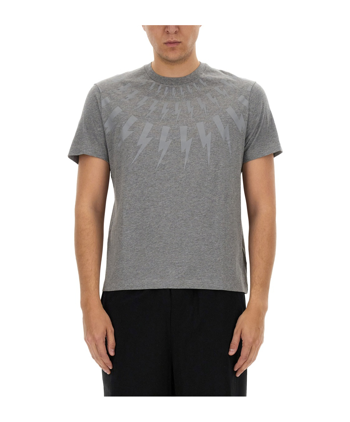 Neil Barrett Hunderbolt T-shirt In Gray