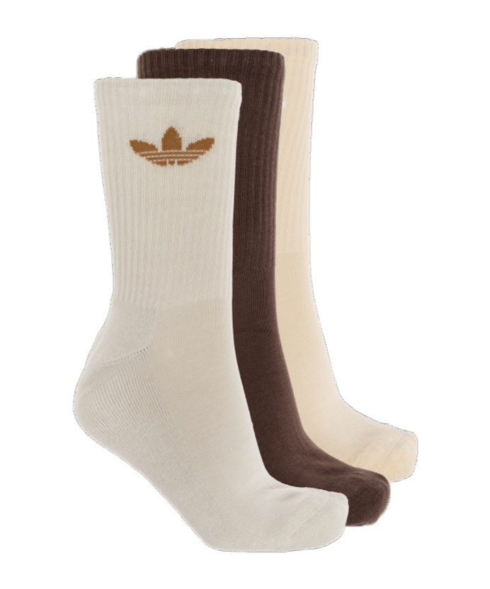 Adidas Originals Clover Logo Mid-tube Socks Six Pairs In Nude