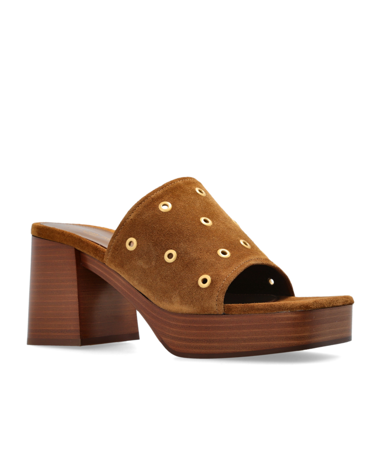 Gianvito Rossi Grommet-embellished Suede Platform Sandals In Brown