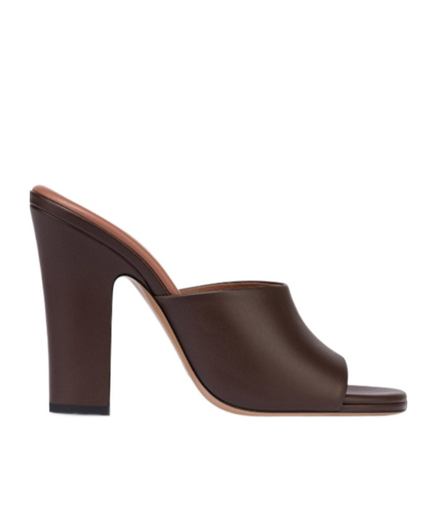 Paris Texas Mules In Ebony Leather In Black