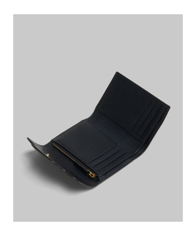 Marni Black Leather Trunkaroo Trifold Wallet In Black
