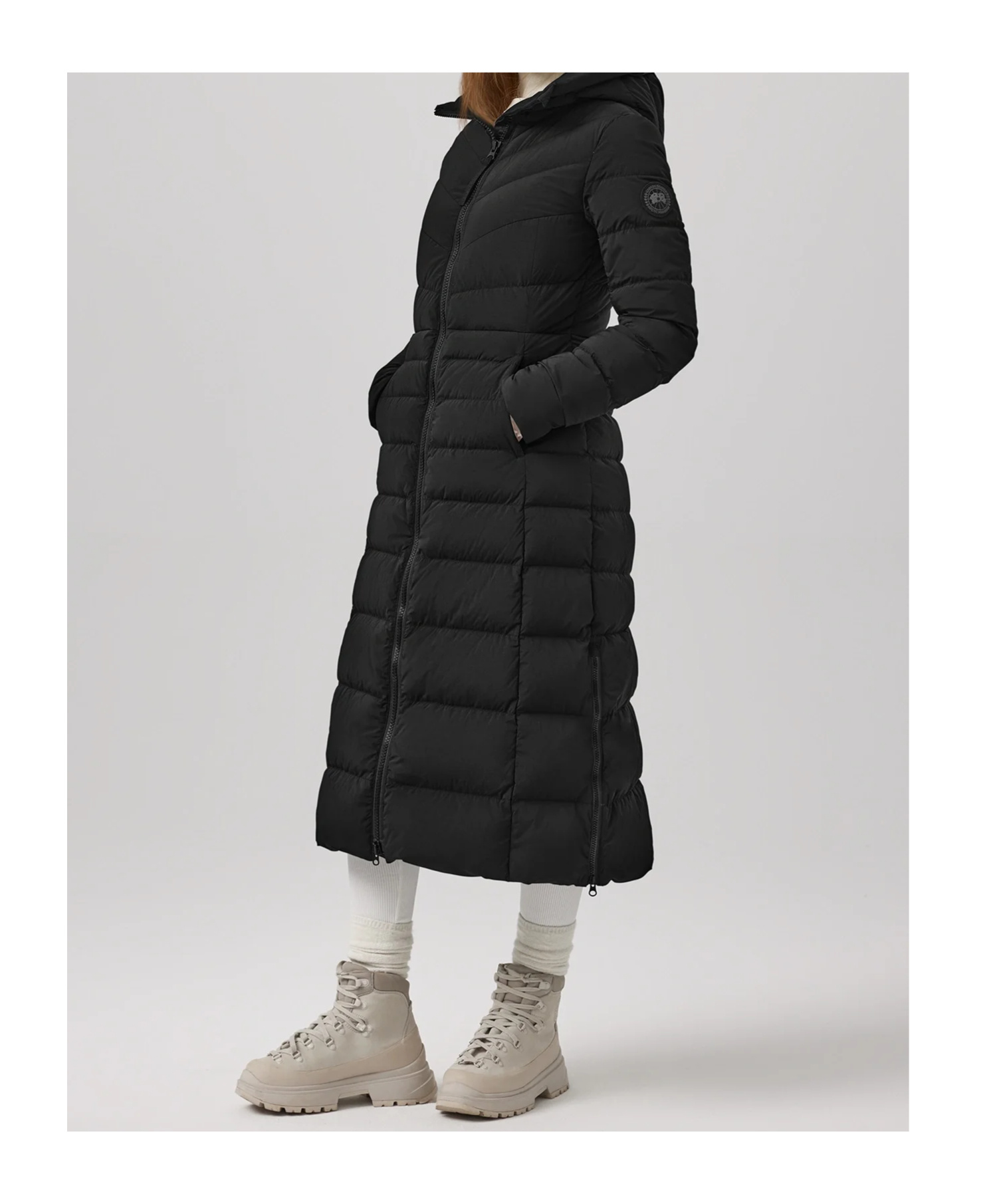 Canada Goose Clair Long 750 Fill Power Down Puffer Coat In Black