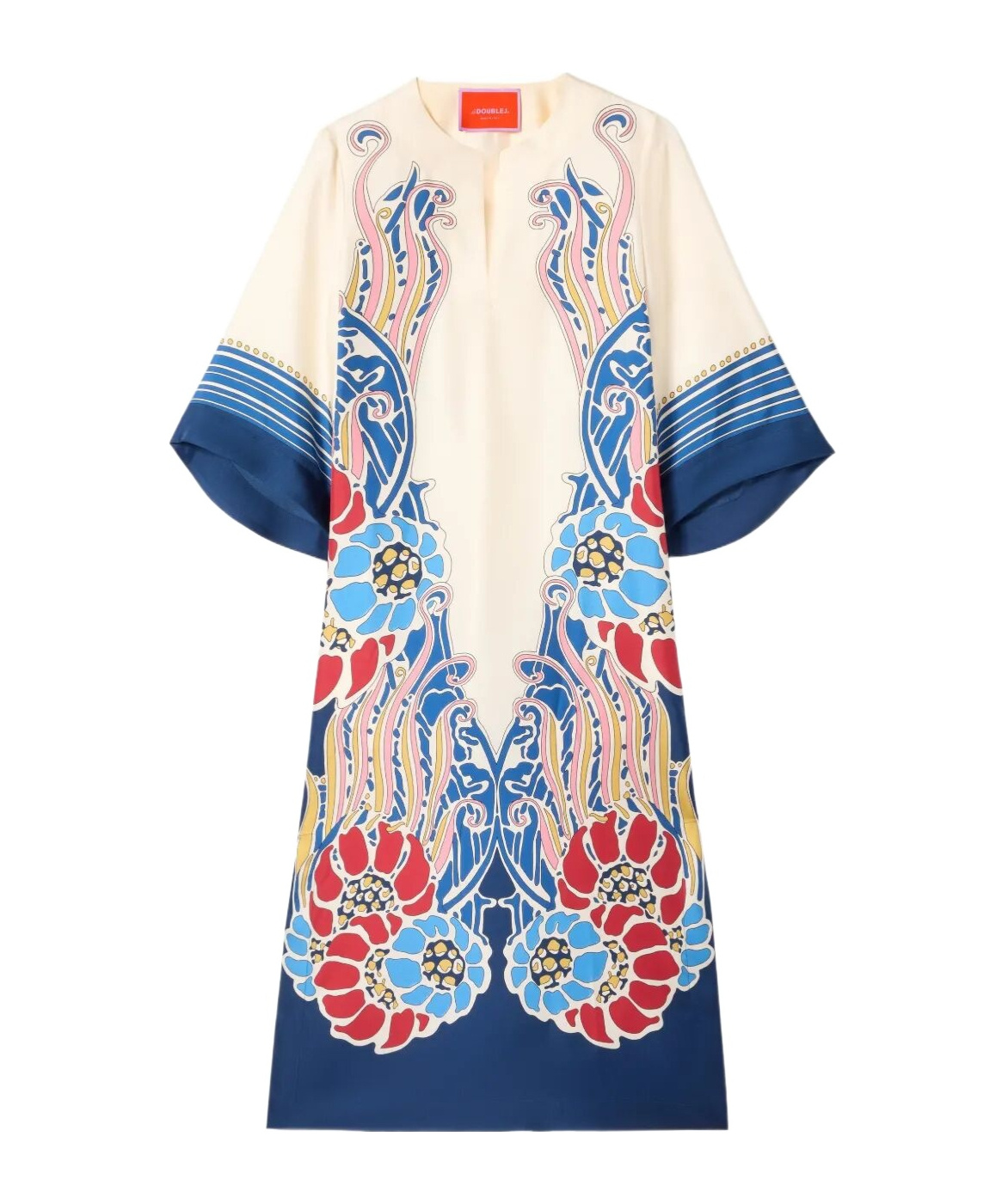 La Doublej The Kaftan Floral Midi Dress In Multi