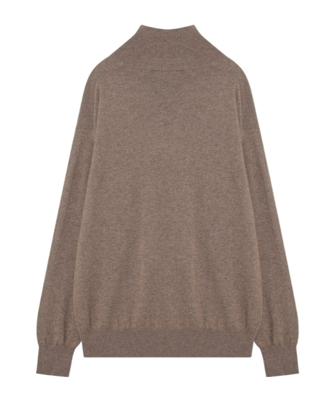 Auralee Light Brown Cashmere Turtleneck Men In Brown