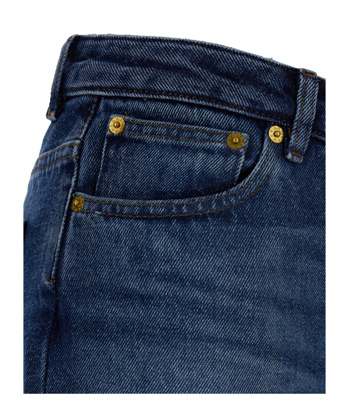 Apc A.p.c. Elisabeth' Blue Straight Jeans With Branded Button In Denim In Blue