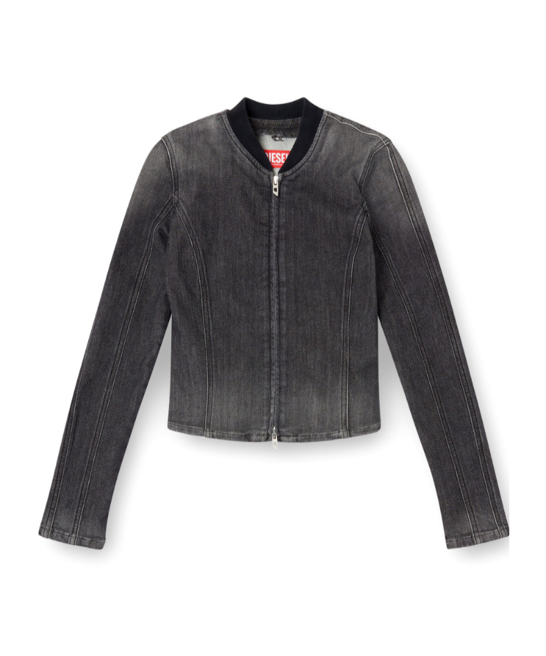 Diesel De-gary-d Zip-front Jacket In Black