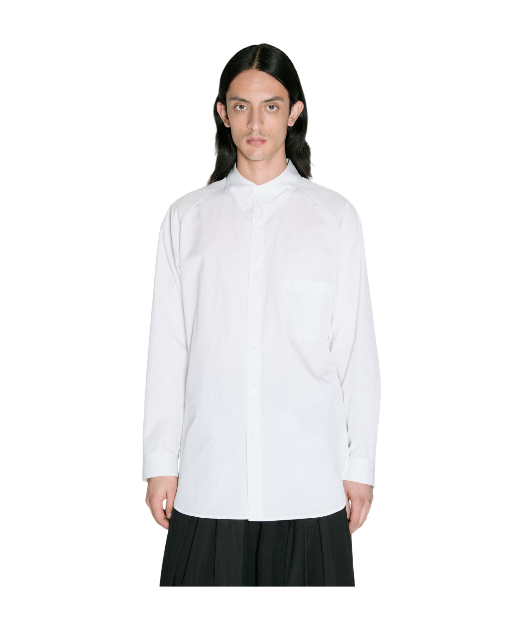 Shop Yohji Yamamoto Long-sleeved Shirt In White