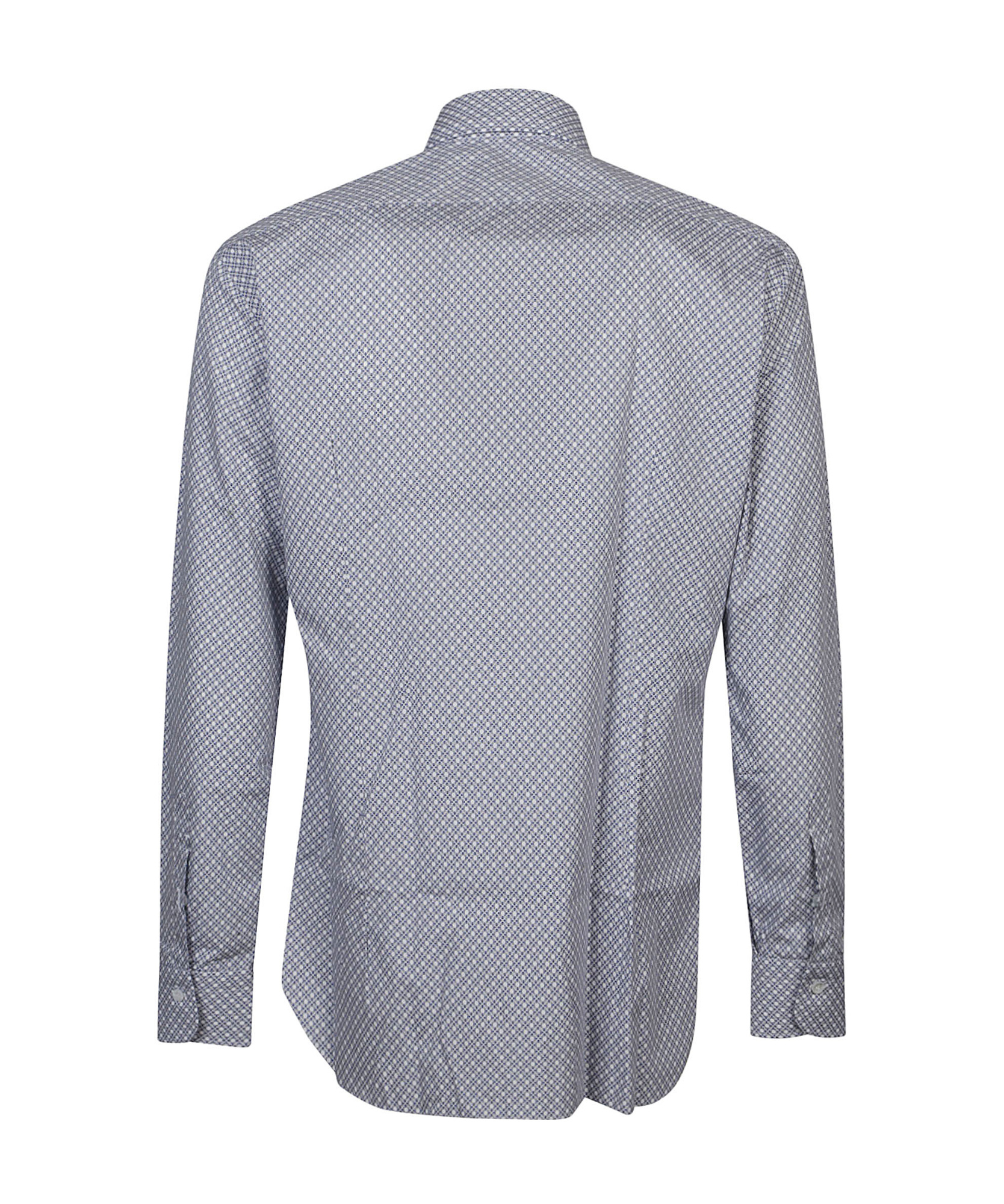 Barba Napoli Geometric-print Cotton Shirt In Gray
