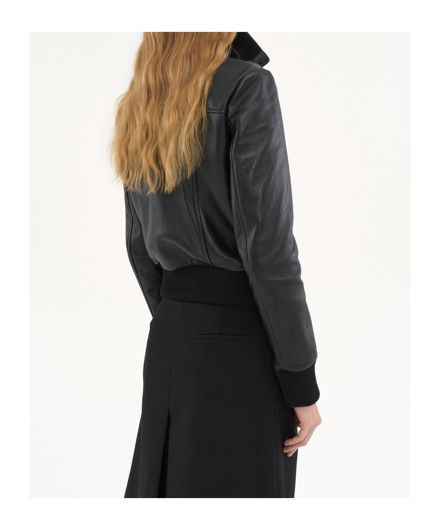 Chloé Long-sleeved Leather Jacket In Black