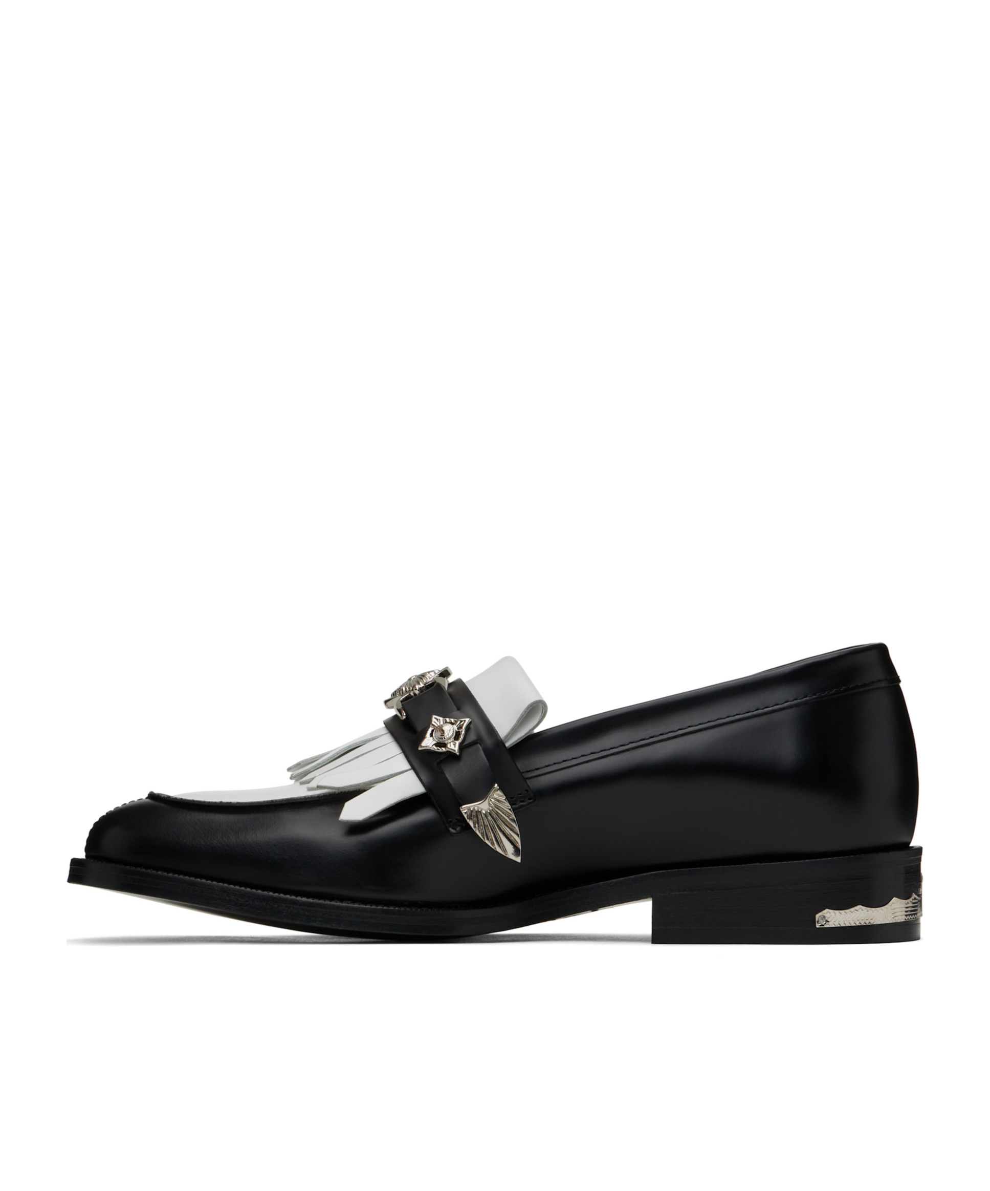 Toga Virilis Plaque-detailing Two-tone Loafers In Black
