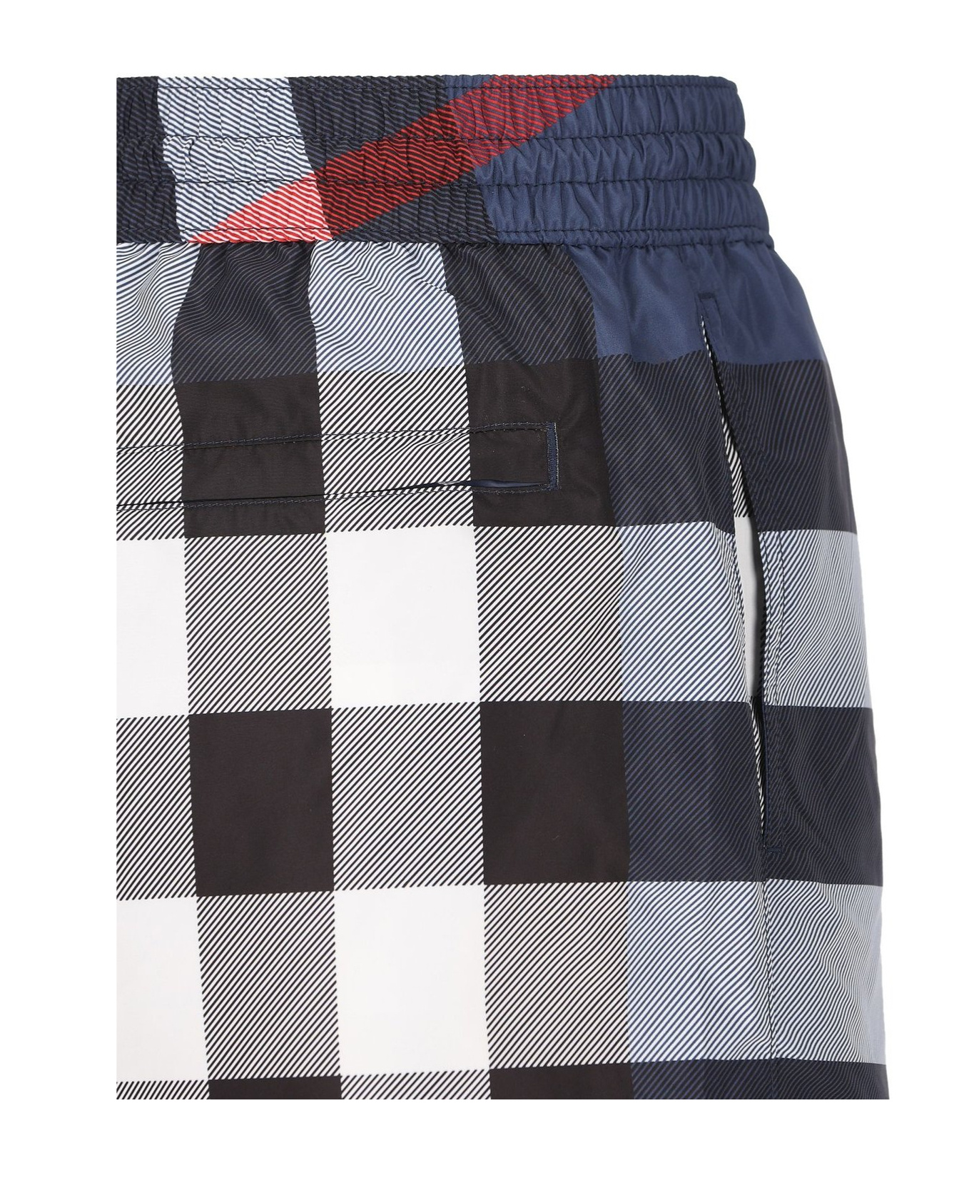 Burberry Mens Carbon Blue Guildes Graphic-print Regular-fit Shell Shorts In Black