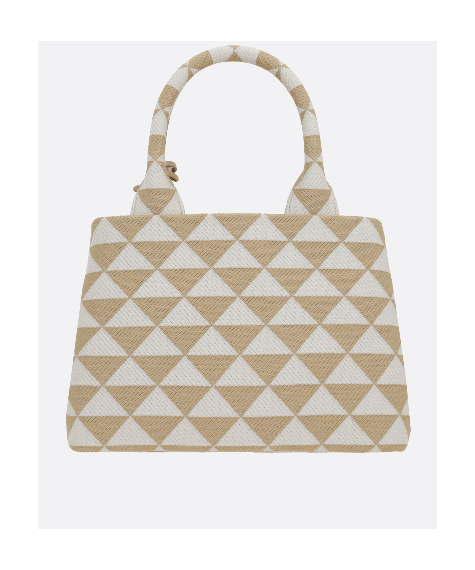 Prada Symbole Embroidered Tote Bag In Nude